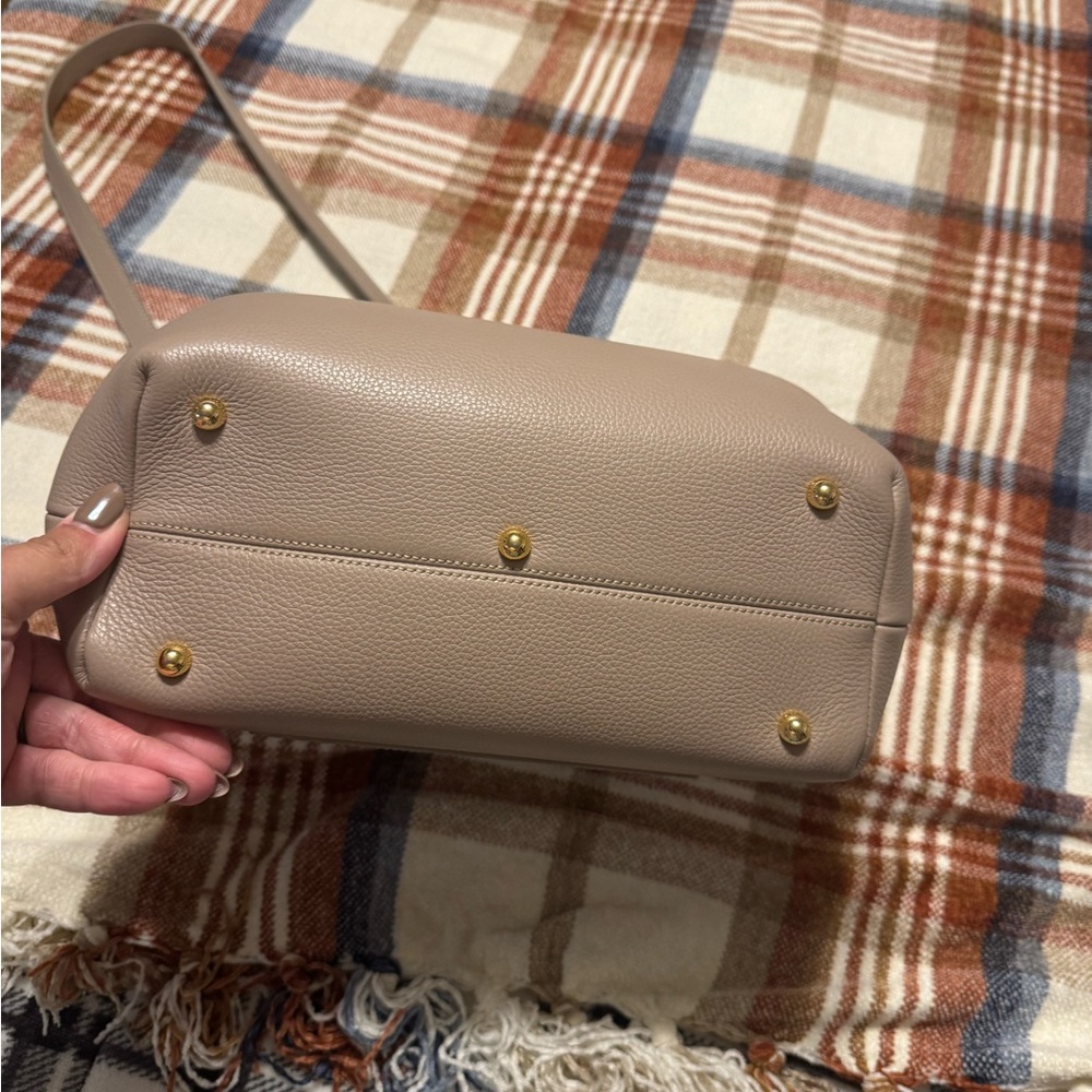 Polene Cream Leather Tote Bag - Picture 5 of 6